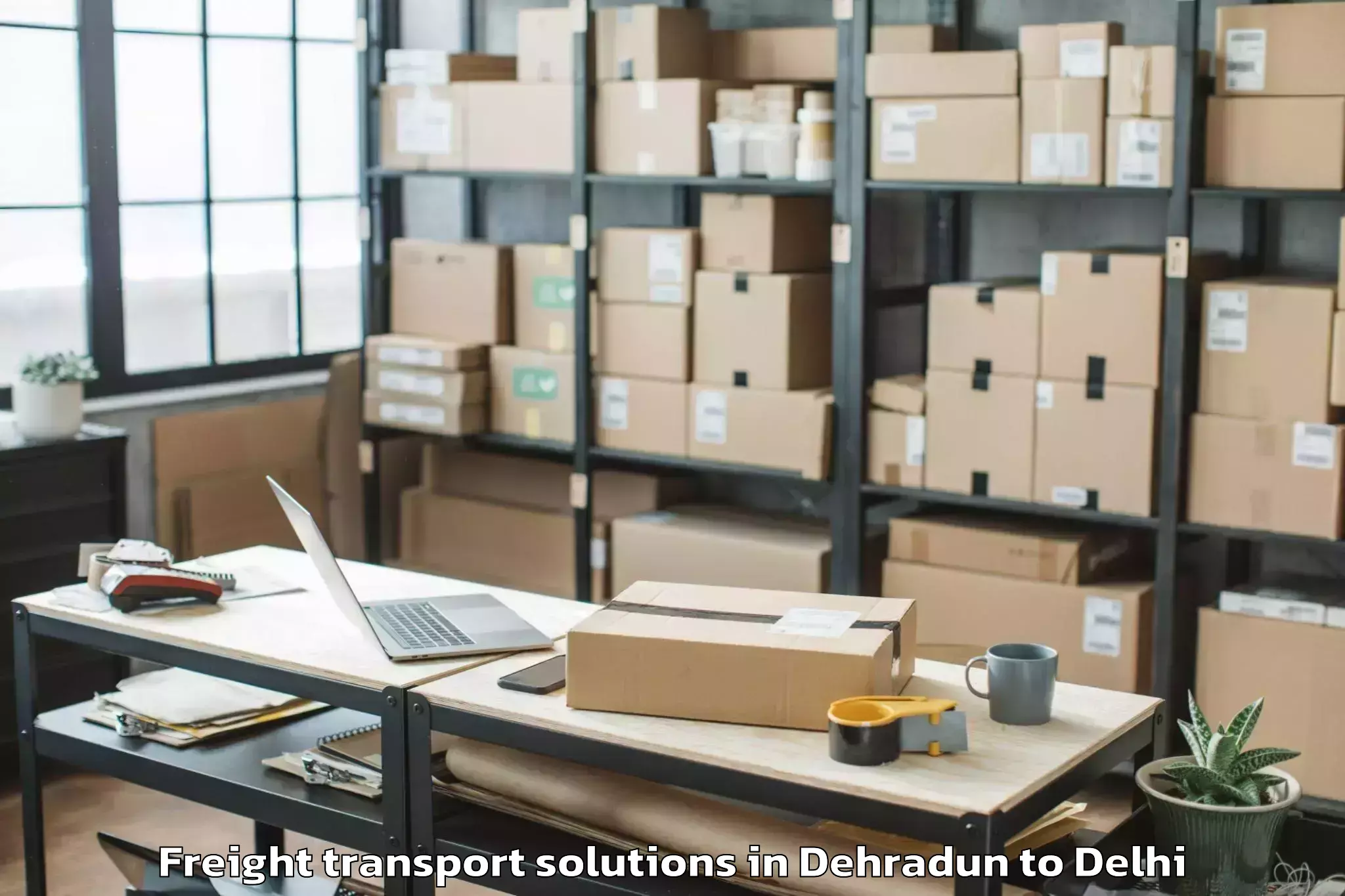 Trusted Dehradun to Rajouri Garden Freight Transport Solutions